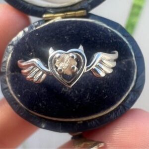 9k stamped tests 10k White Gold Angel Wings Heart Devil Horns 9kt 9K 9KT